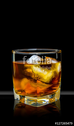 whiskey with ice in a glass whiskey with ice in a glass