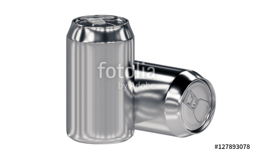 two blank aluminum cans isolated on white background two blank aluminum cans isolated on white background