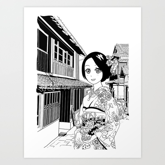 kimono-girl-manga-style-drawing-prints