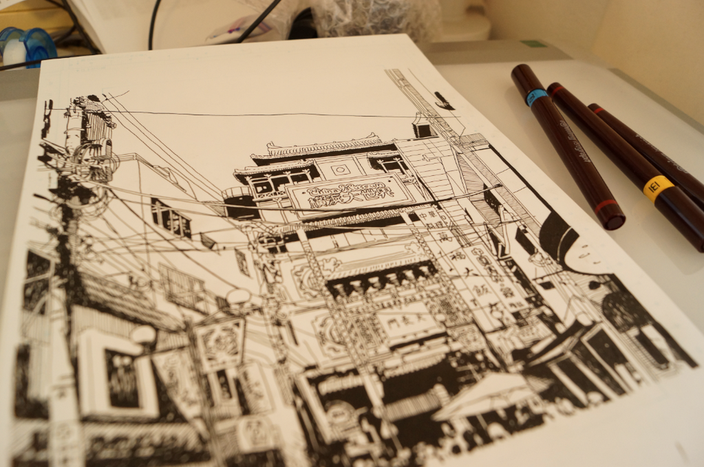描いたばっかりです。